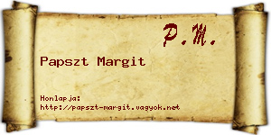 Papszt Margit névjegykártya